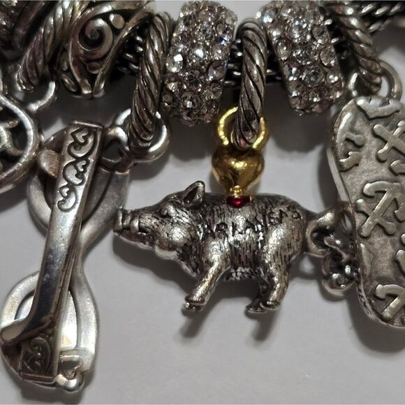 Brighton Arkansas Razorbacks Heart Sunglasses Sandal Charm Bracelet - Picture 9 of 10
